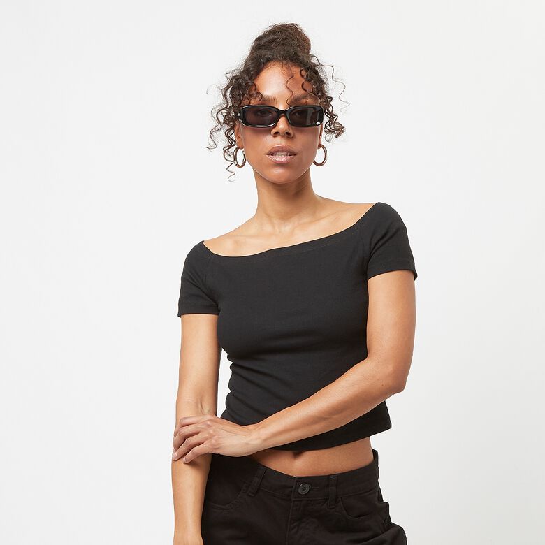 Dames Biologisch Off Shoulder Rib T-shirt