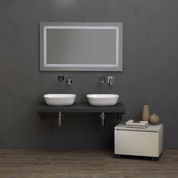 MEUBLE DE SALLE DE BAINS TOP ANTHRACITE 120CM DOUBLE LAVABO D'AMEUBLEMENT | VALENTINA