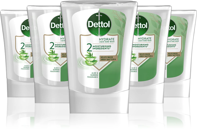 Refil Dettol Soft on Skin para dispenser de sabonete sem toque, embalagem prática, Aloe Vera.