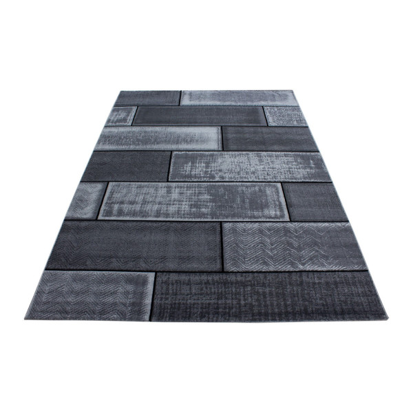Dywan nowoczesny Plus Mur szaro-czarny 80 cm x 150 cm