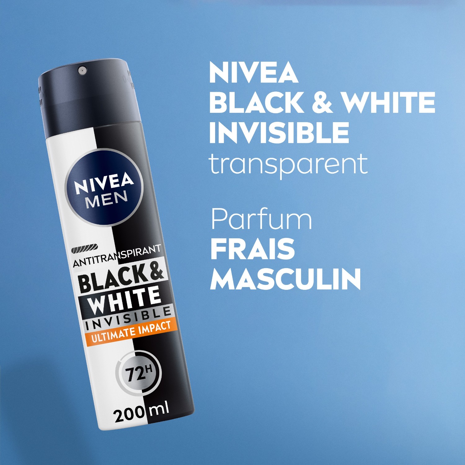 NIVEA Déodorant Spray homme Anti-transpirant anti-trace jaune et blanche 48H