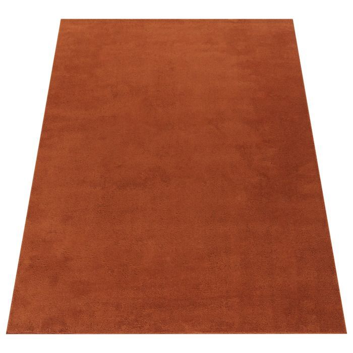 Paco Home Living Room Rug, Low Pile, Washable, Monochrome, Modern Style, Orange, 200x280 cm