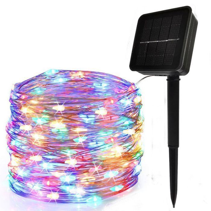 Guirlande Lumineuse Exterieur Solaire - 22M, 200 LED, Coloré - 8 Modes Décoration pour Jardin, Mariage, Fête, Terrasse, Balcon