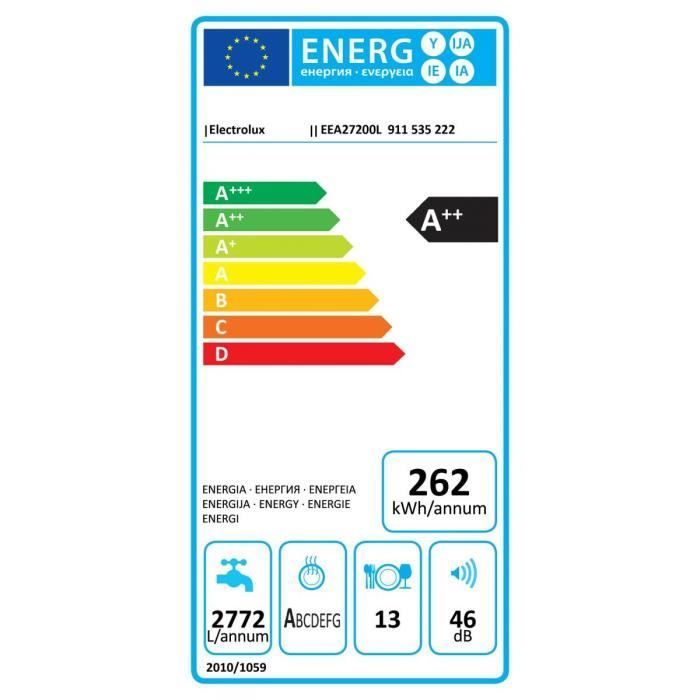 Lava-louças embutida Electrolux EEA 27200 L - 13 serviços - 6 programas - Início programado