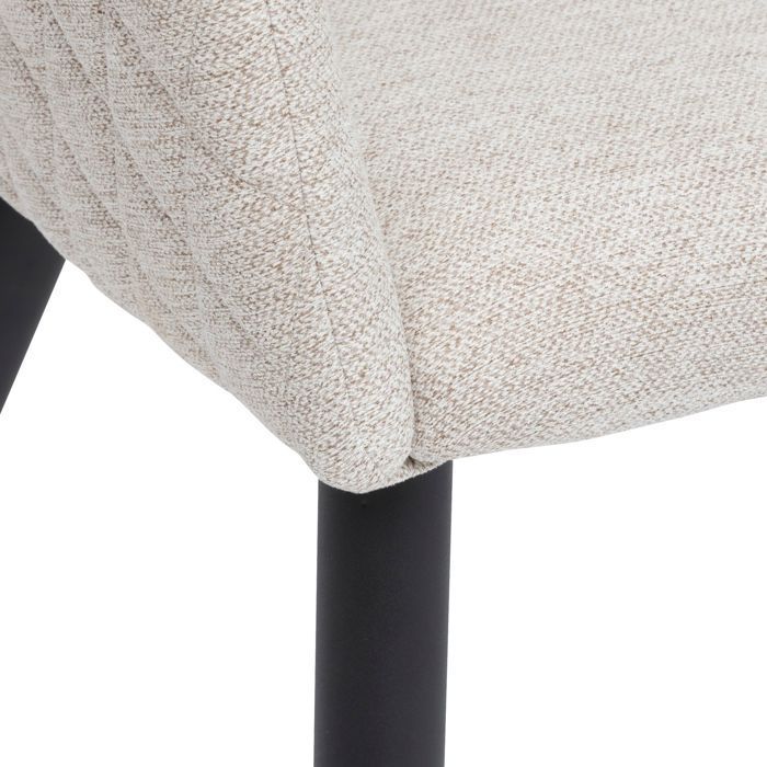 Atmosphera - Set of 2 Aubin dining chairs in quilted-effect fabric - Beige