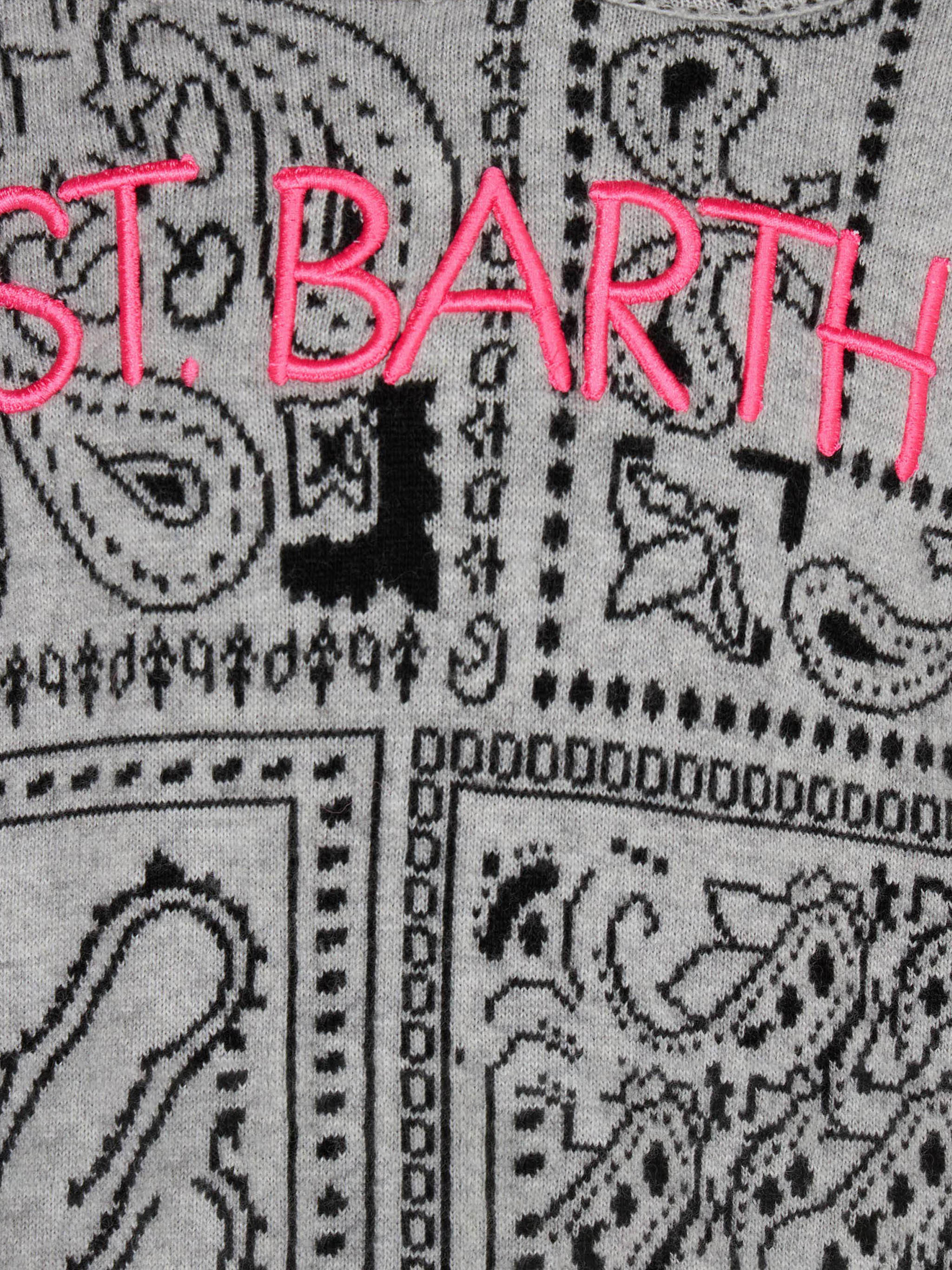 Gebreide sweater voor meisjes met bandana-print