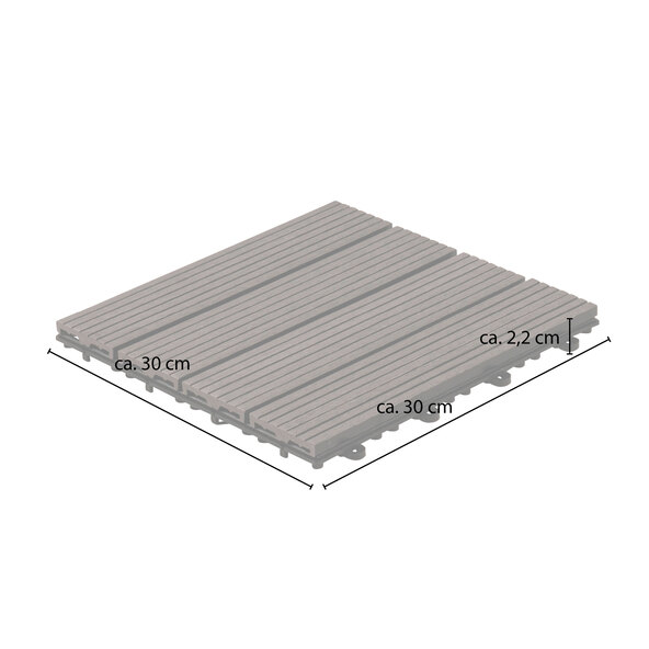 Plăci de lemn WPC BAVARO, 1 m², lemn de tec