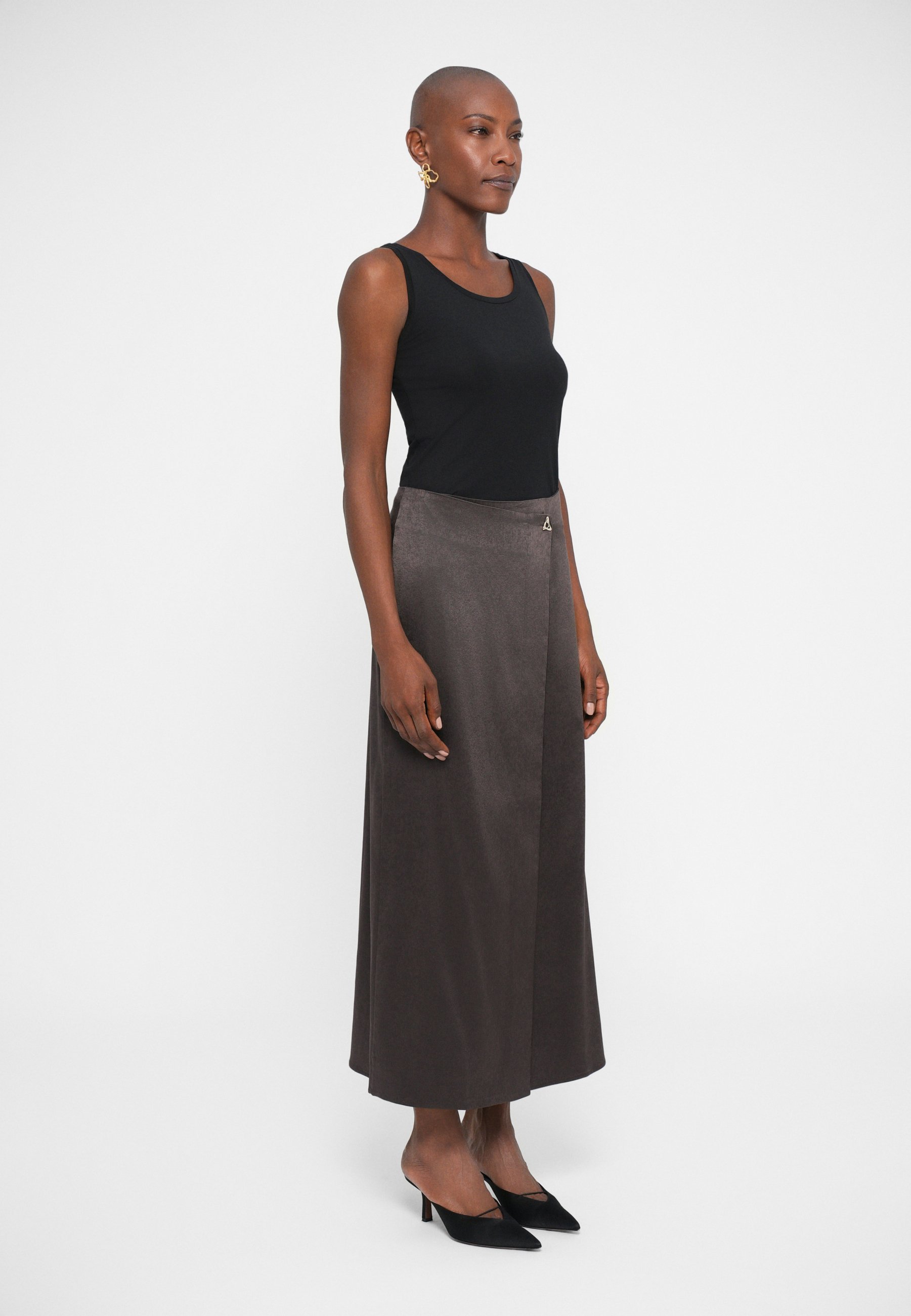 AERON ROYAL LANGE ROK - Maxi rok - espresso