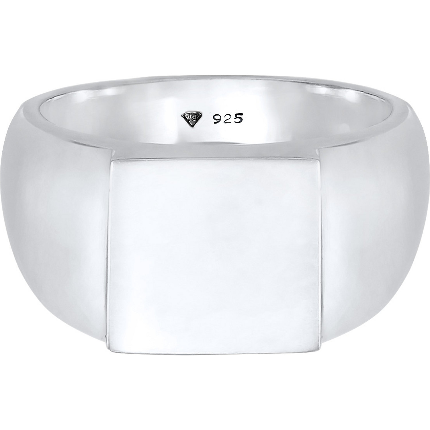 KUZZOI Hommes Sceau Rectangle Brillant Basique Solide en argent sterling 925
