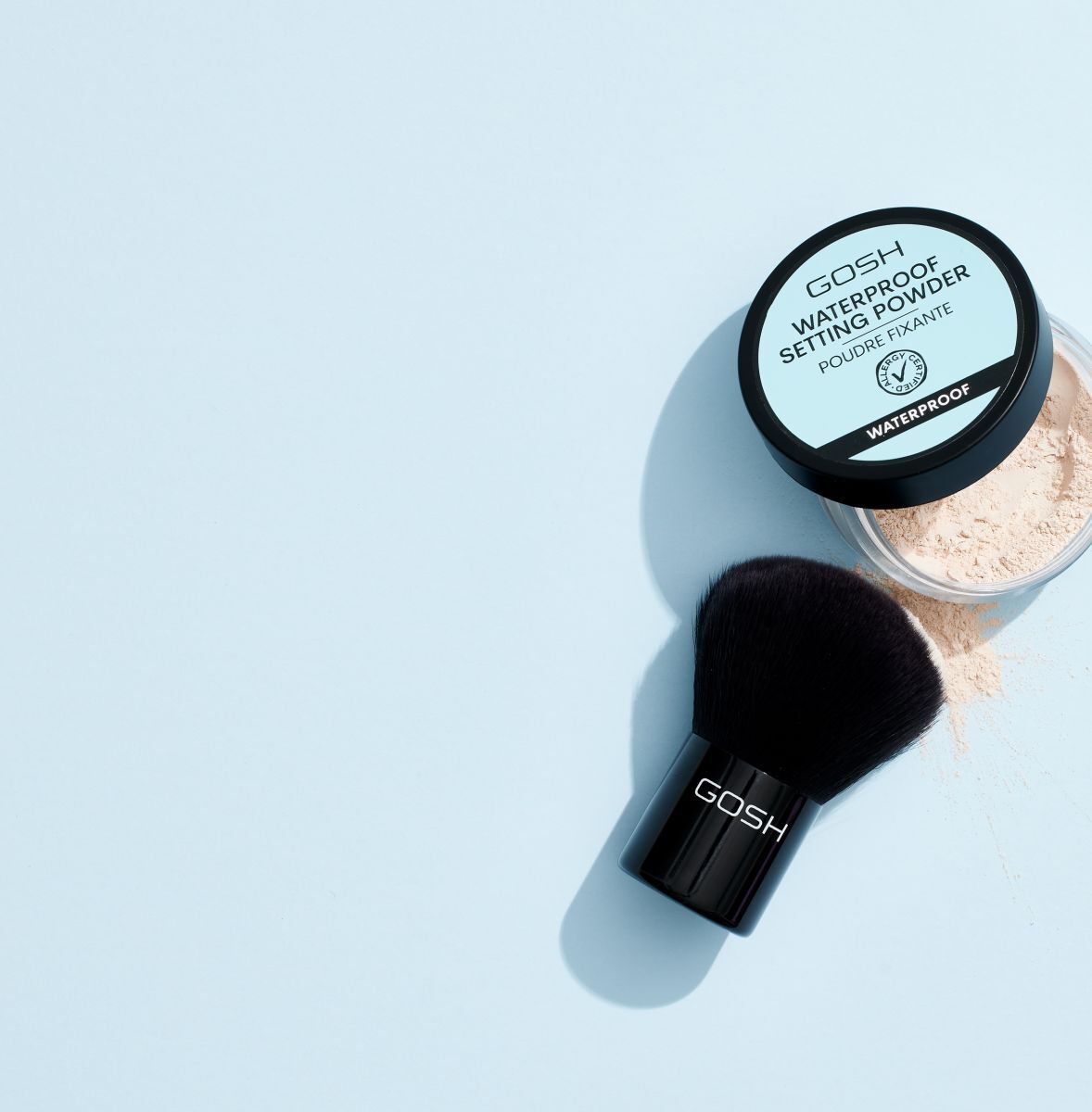 Polvos fijadores resistentes al agua Gosh para el rostro, 7 g