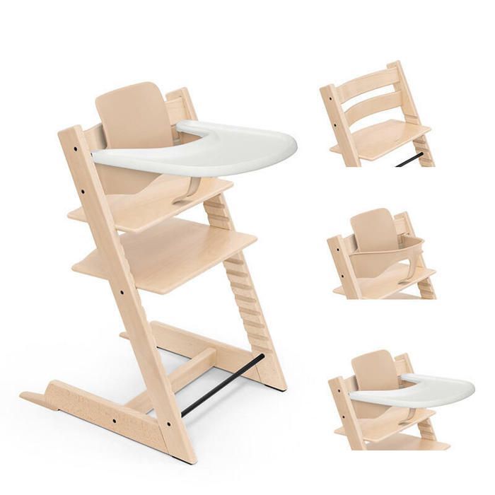 STOKKE - Cadeira Alta Tripp Trapp + Conjunto para Bebê + Bandeja Natural