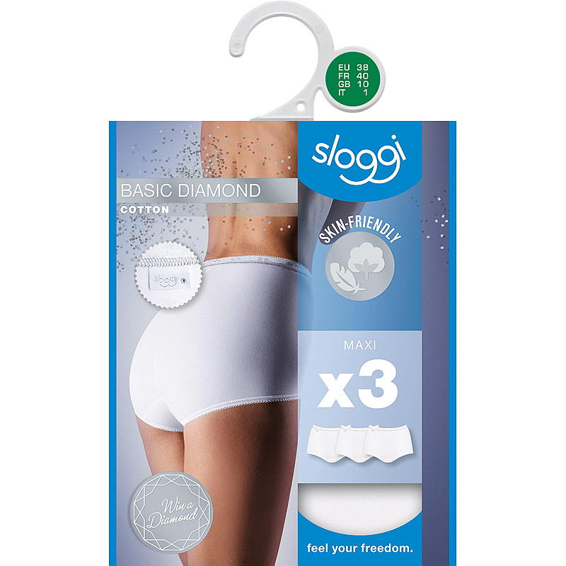 Sloggi Sloggi confezione da 3 slip basic maxi taglia 40, bianchi