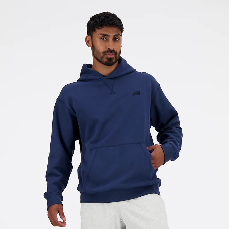 Herenhoodie van French Terry met atletiekprint - NB NAVY