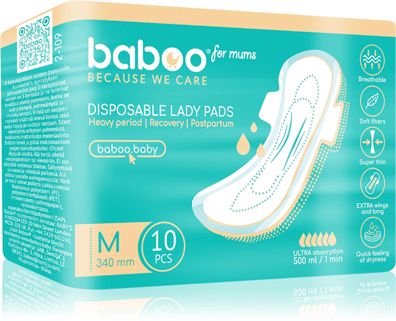Absorventes pós-parto descartáveis Baboo
