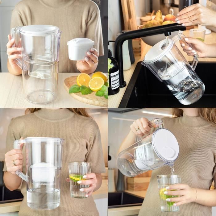 Aquafloow  Cartouche filtrante - Lot of 10 - compatible avec le remplacement Brita Maxtra, Style, Merella- Améliore le Goût de l'Eau