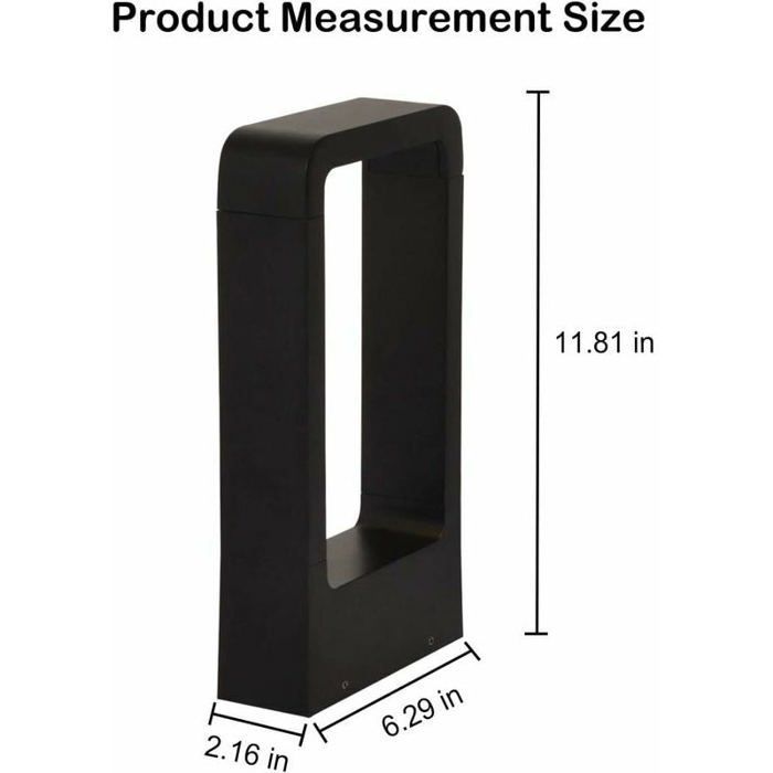 LED bollard light, 7W socket, 3000k, IP65, Terrace Outdoor Lighting, Garden Lamp, Black, Warm White Design, Decorative Light Fixture