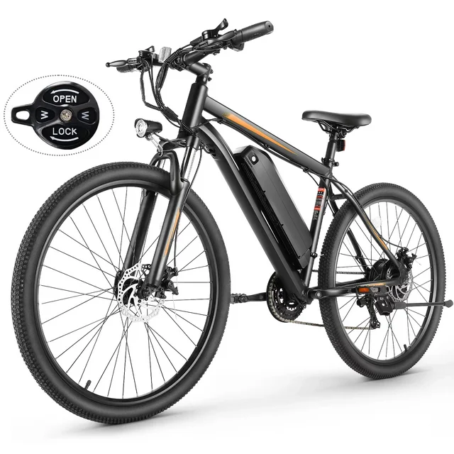 Funcid sähköpyörä, sähköpyörä aikuisille 27.5 EBike 500W aikuisten sähköpyörä, 19.8MPH sähkömaastopyörä, 48V 10.4Ah akku