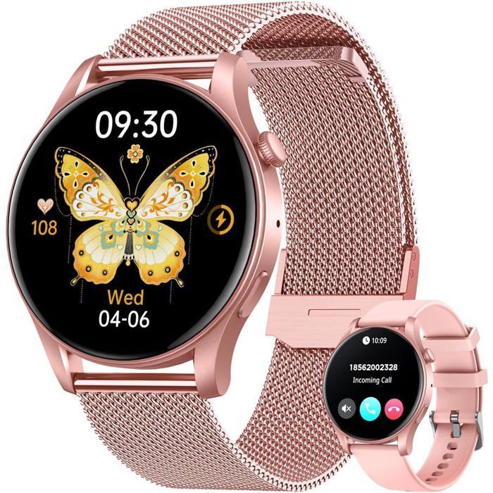 Montre Connectée Femme Avec Appels - Smartwatch Écran Amoled 1,43