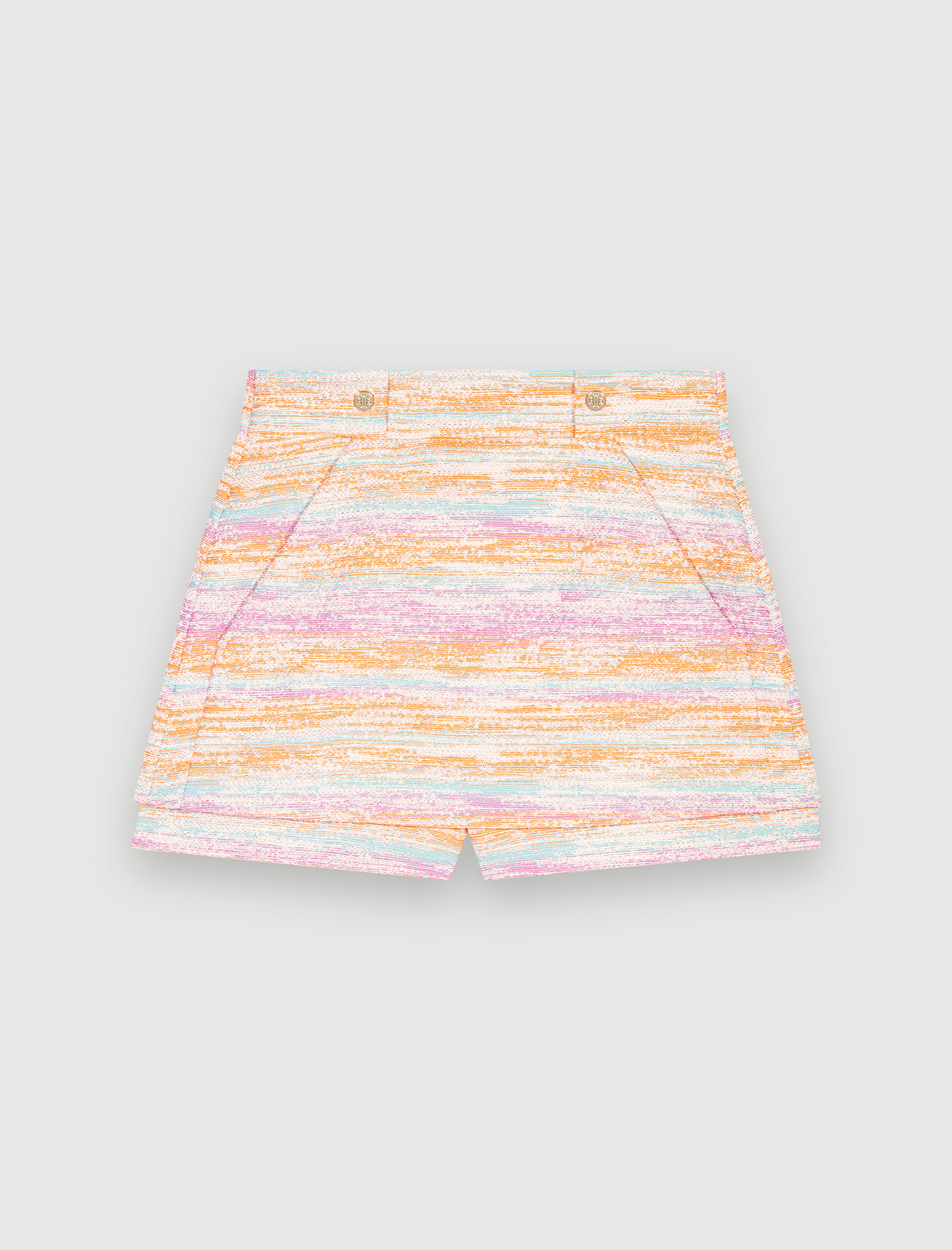 Pantaloni culotte din tweed - Portocaliu