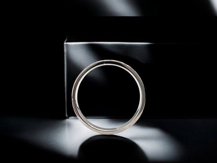 Fede nuziale da uomo in argento sterling 925 rodiato