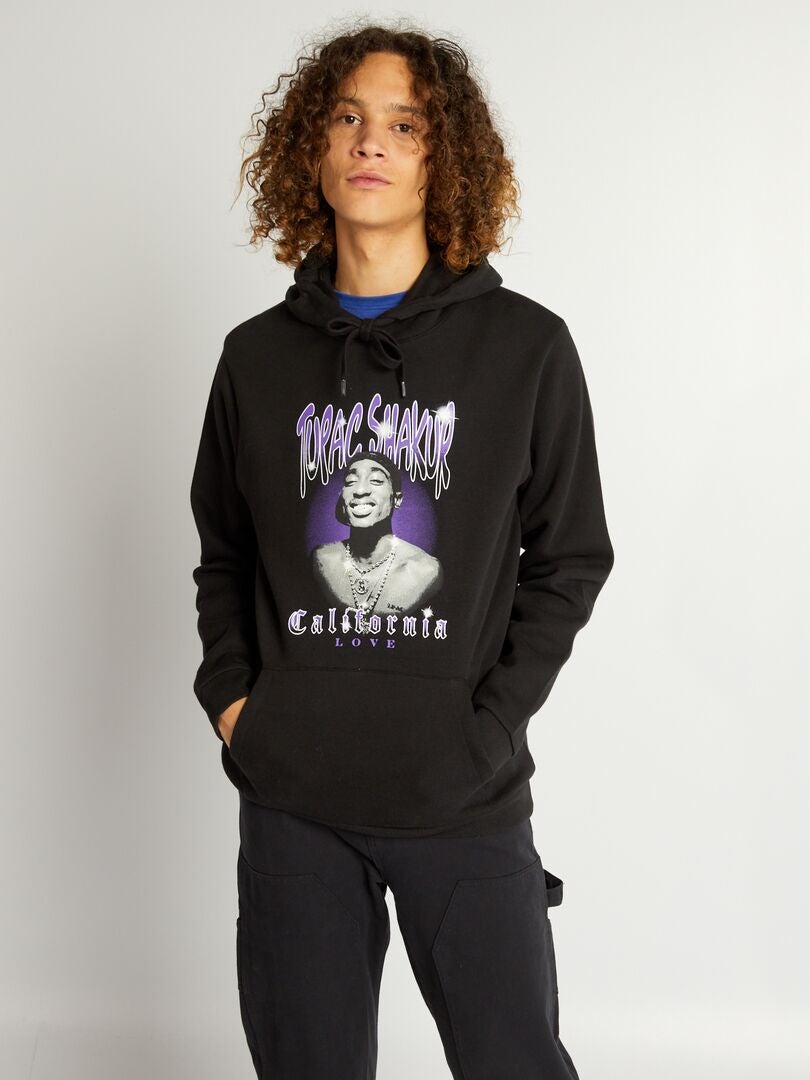 Bluza z kapturem „Tupac” – CZARNA