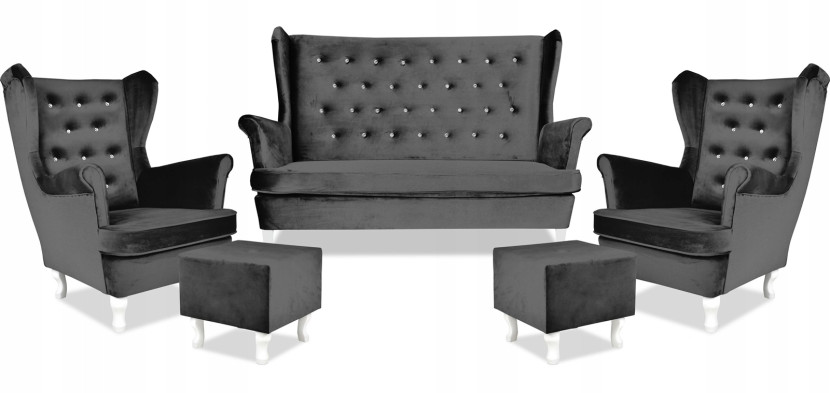 Zestaw wypoczynkowy uszak Diana sofa fotele Family Meble