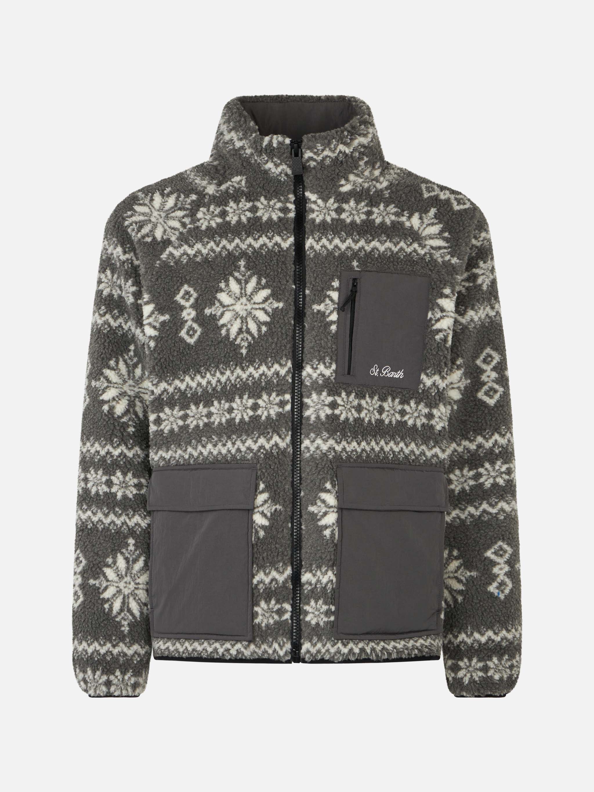 Sherpa-jas voor heren met Fair Isle-print
