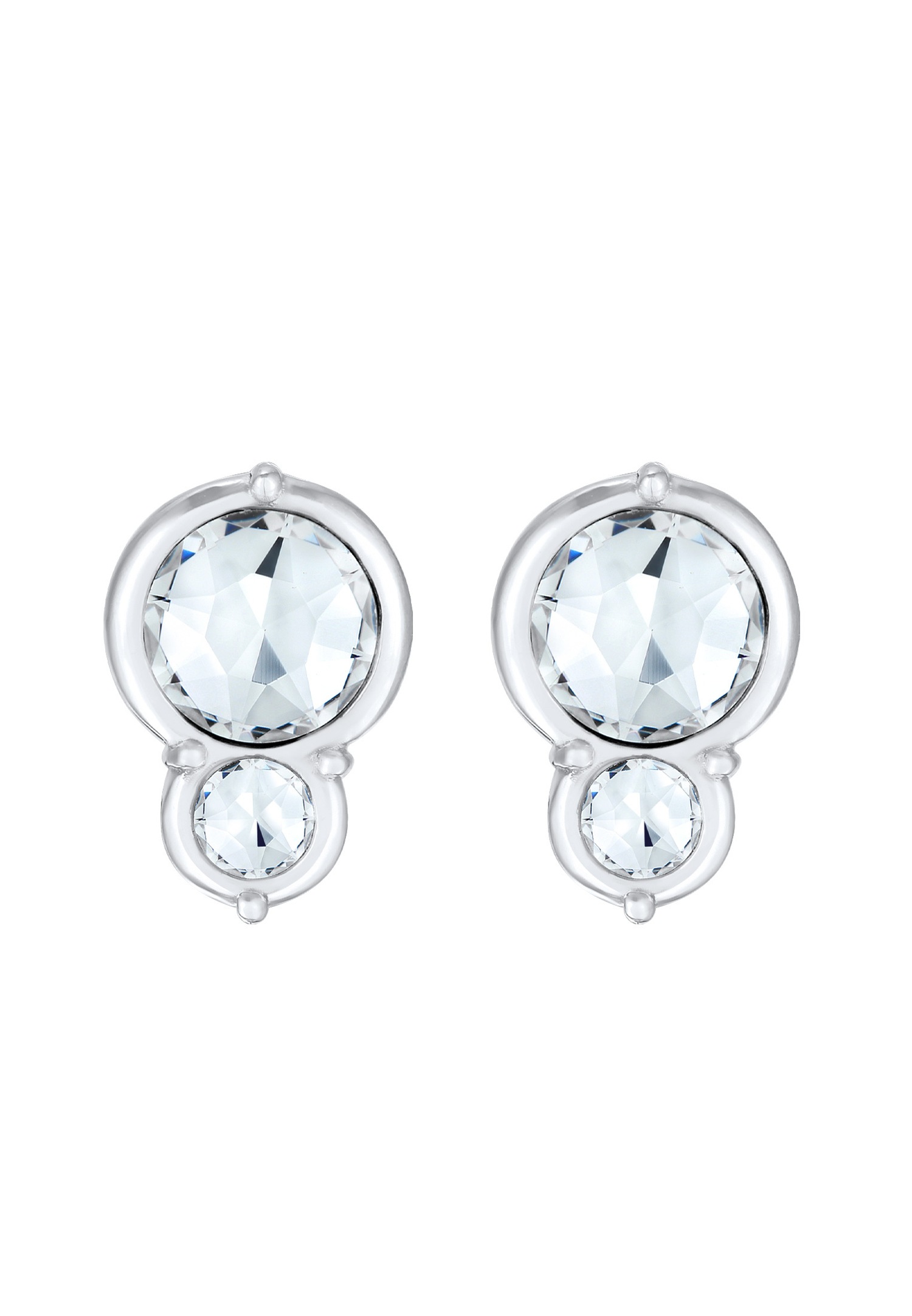 Elli Femmes clous d'oreilles ronds élégants avec cristal en argent sterling 925