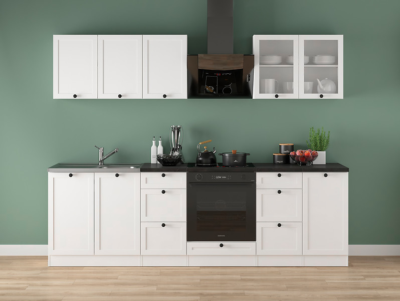 Komplet kuchenny Junona Line 260 cm biały z blatem
