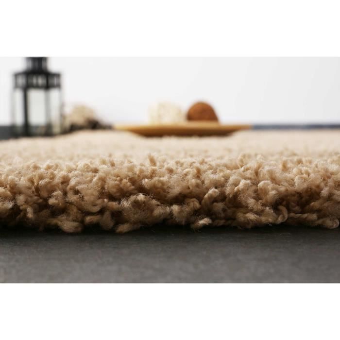 Tapis - VIMODA - Prime Shaggy - Beige - 70x140 cm - Style contemporain