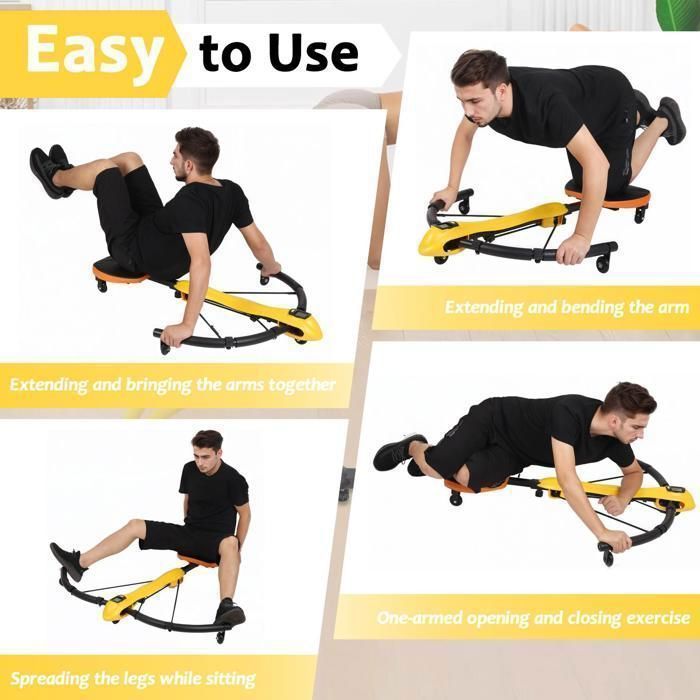 Agilithor Dragonfly Core HomeTrainer - Abdominal silencing equipment, adjustable resistance and LCD compteur