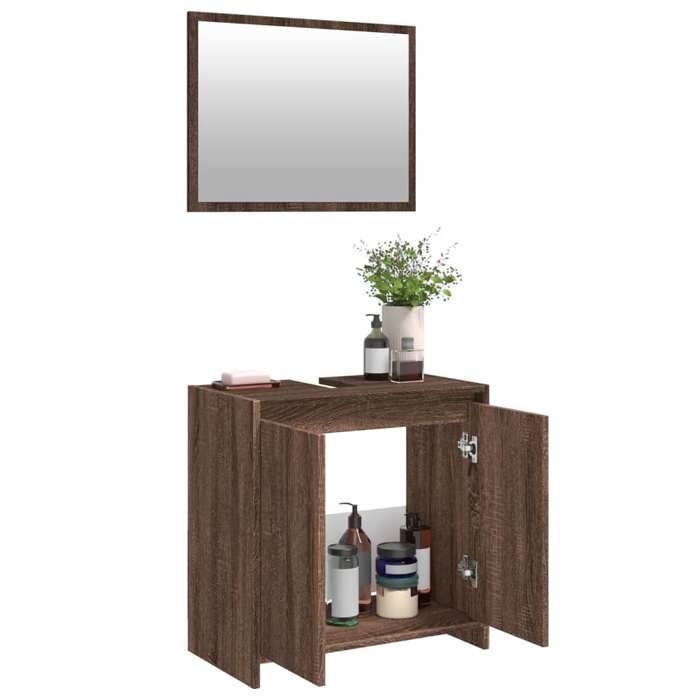vidaXL 2-delige badkamermeubelset, bruin eikenhout 835699