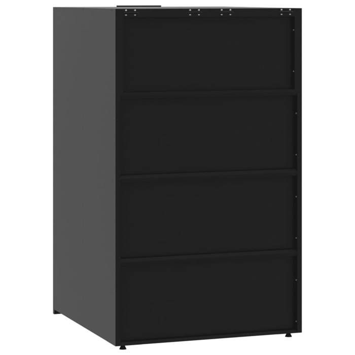 Tapa para contenedor/unidad de almacenamiento con ruedas para contenedores - VIDAXL - para un solo contenedor, acero negro CC7388884