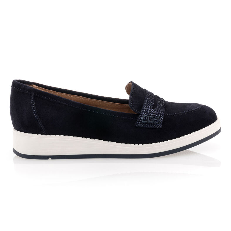 Blaue Damen-Loafer/Bootsschuhe