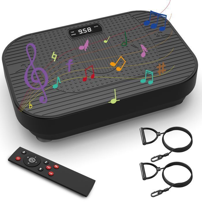 Plateforme Vibrante avec Télécommande – HJKJYX- 199 niveaux -  Compatible Bluetooth-150 kg Max - noir