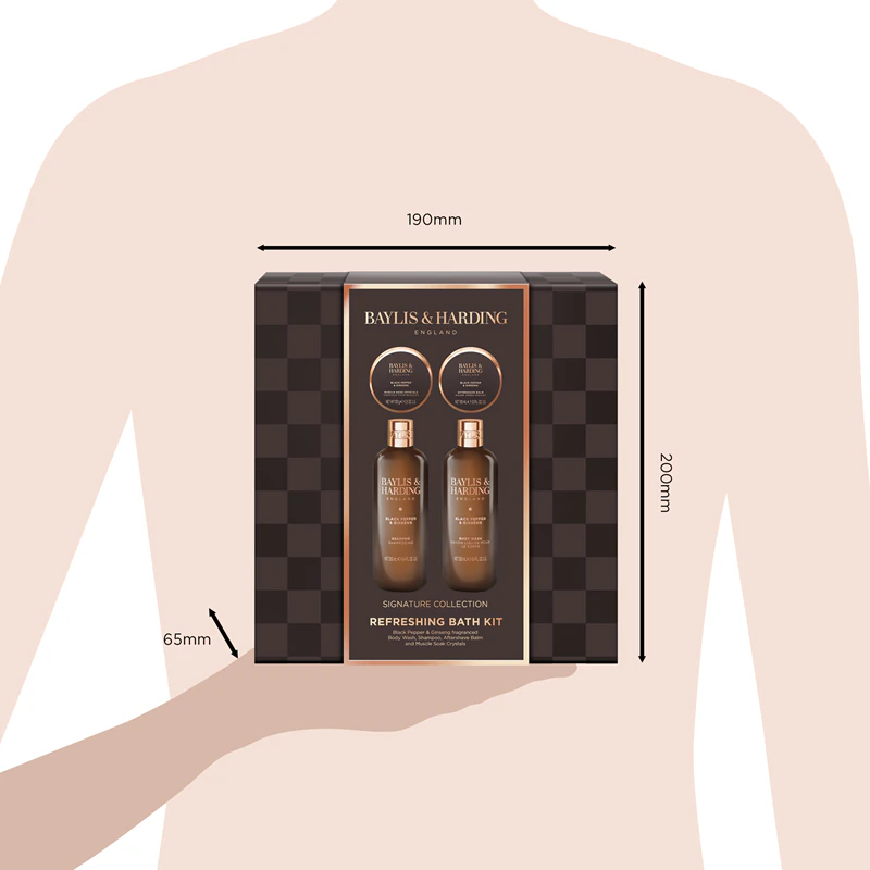 Kit de Banho Baylis & Harding com Pimenta Preta e Ginseng para Homens