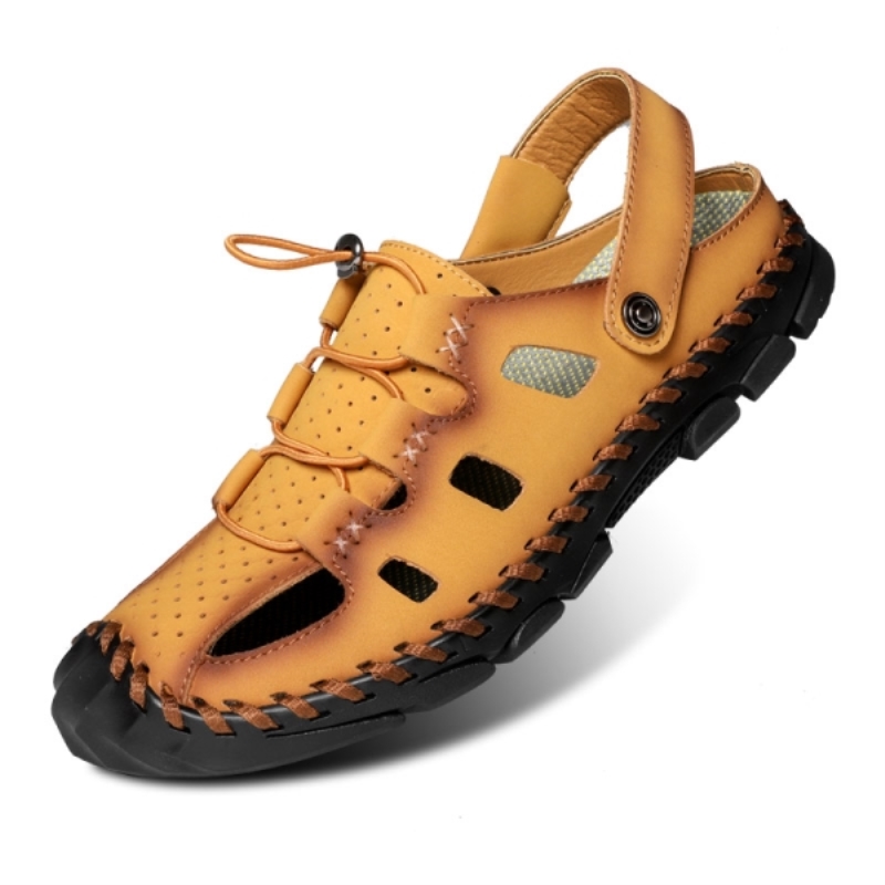 Sandali estivi da uomo stile romano, casual, leggeri, sportivi, stile gladiatore, fatti a mano, da trekking, da arrampicata, da cucire