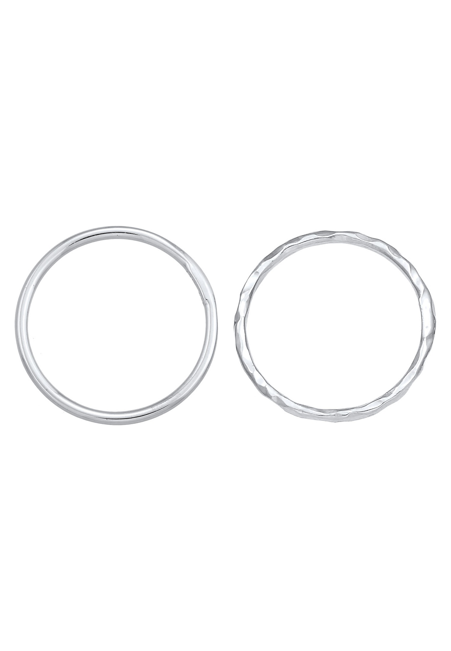 Elli Femmes Bande Set de 2 Pile en argent sterling 925