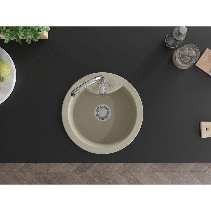 Lavello singolo in granito Mexen Diego, 488 x 480 mm, beige - 6512481000-69