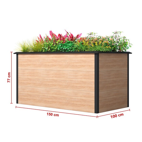 Metal raised bed with snail protection edge