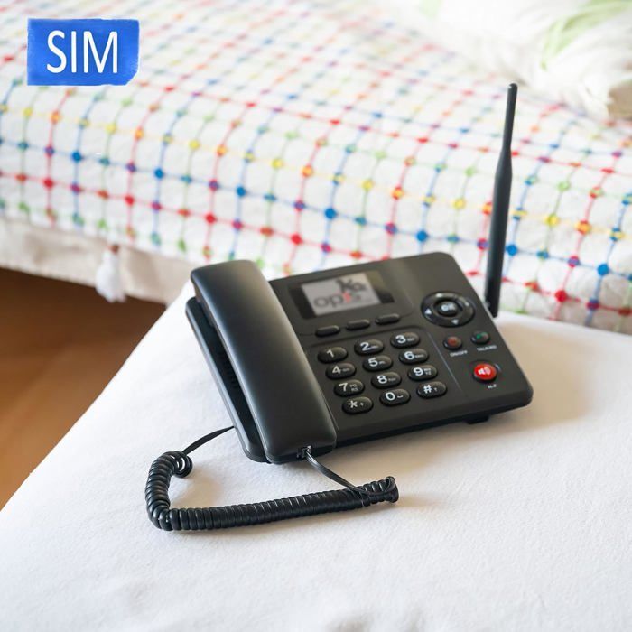Teléfono fijo 4G para personas mayores - SVATV - Purofon - Tarjeta SIM incluida - Compatible con 4G europeo - Pantalla de 5 cm - Negro