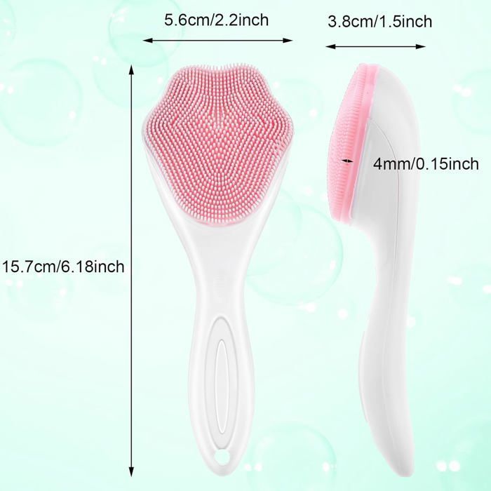 Lot de 2 brosses nettoyantes pour le visage en silicone, exfoliantes et massantes, pour un nettoyage en profondeur du visage