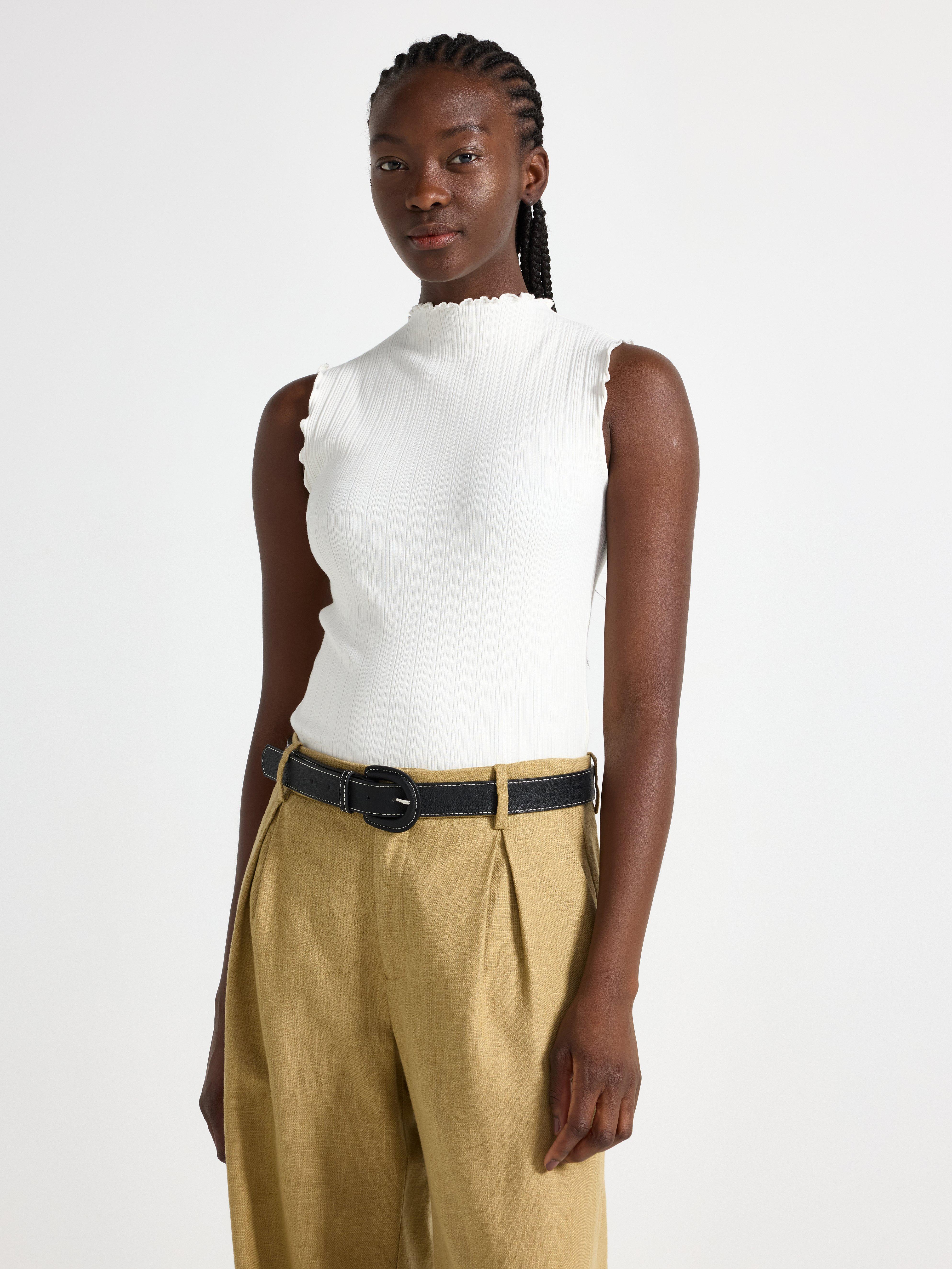 Ærmeløs top Off White