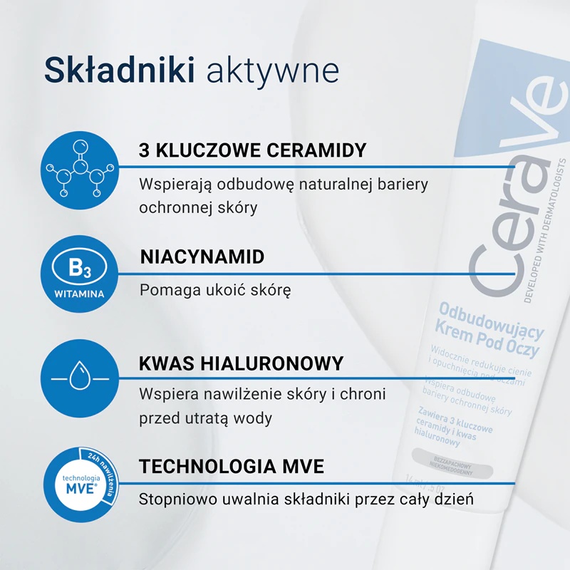 CeraVe acu krēms acu zonai pret pietūkumu un tumšajiem lokiem