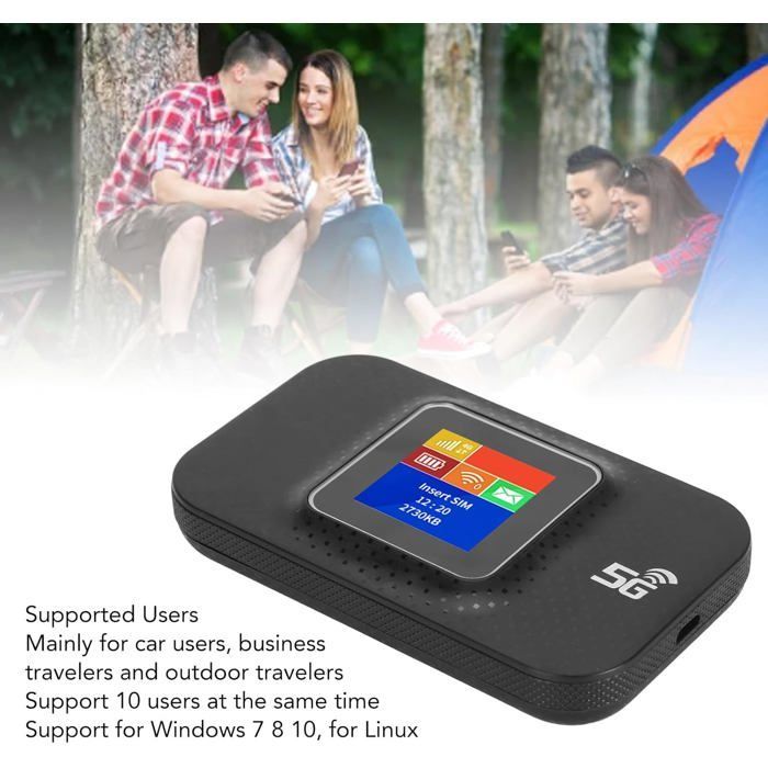 Punto de acceso WiFi móvil, dispositivo de punto de acceso WiFi 4G LTE desbloqueado, router WiFi portátil con ranura para tarjeta SIM para...