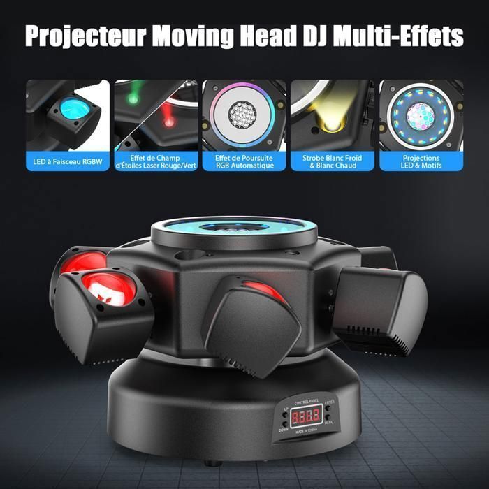 UKing 150W Efeitos de Iluminação - Cabeça Móvel para DJ com LED RGBW, Luz de Palco Rotativa, Laser e Estroboscópica, Ativada por Som e Controle Remoto