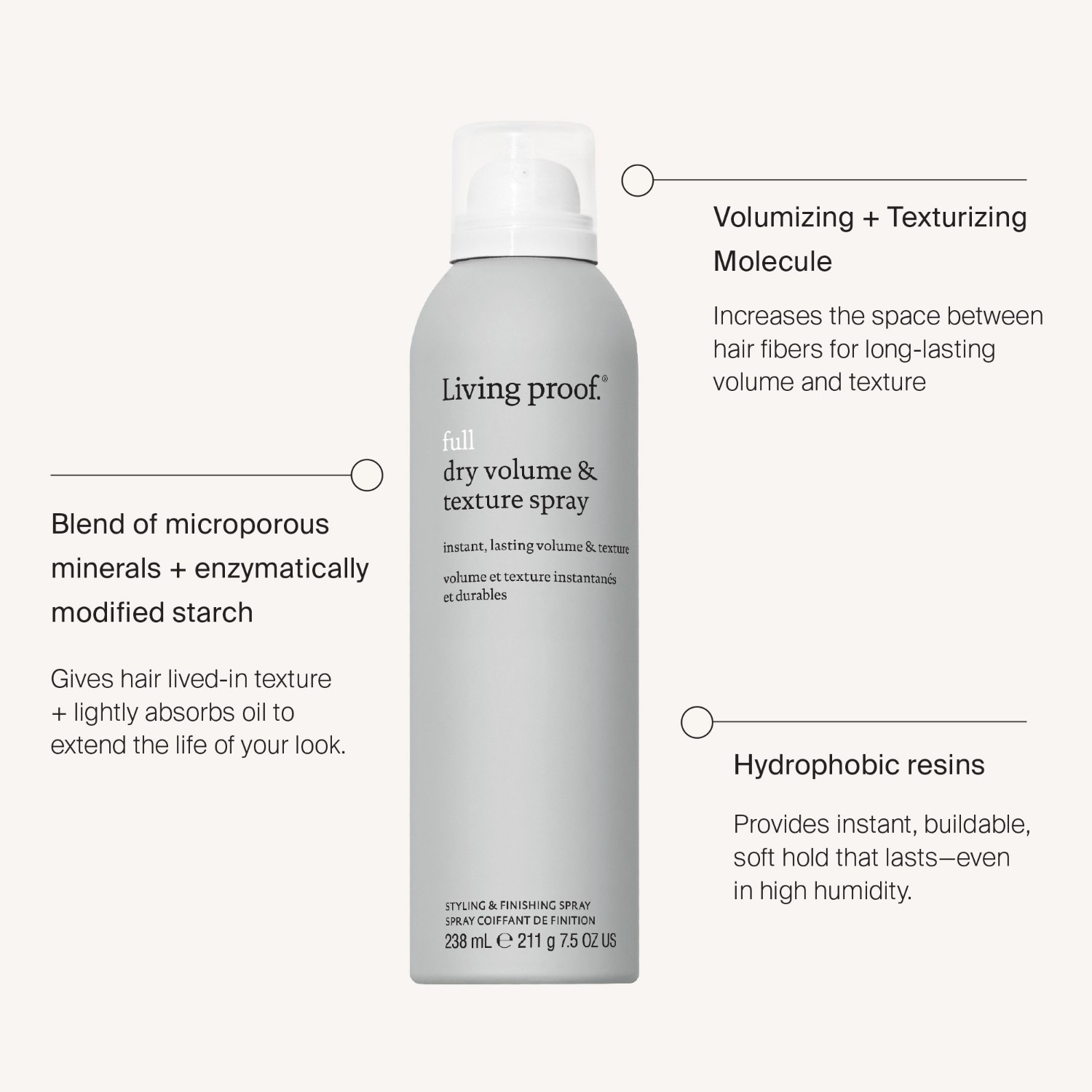 Living Proof Haarspray za volumen in teksturo las - 95 ml