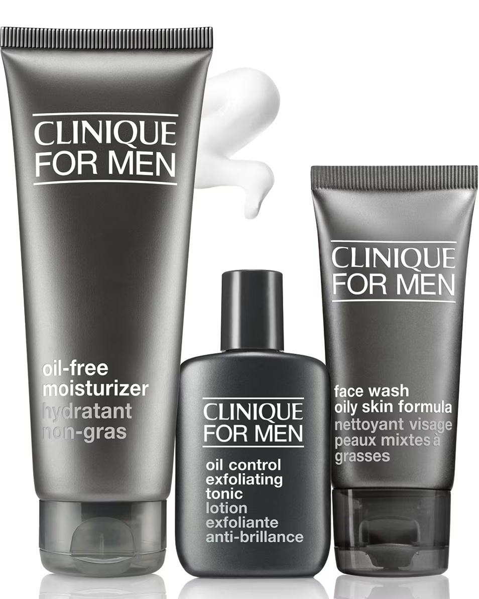 CLINIQUE CLINIQUE FOR MEN™ LOȚIUNE TONICĂ EXFOLIANTĂ PENTRU CONTROLUL SEBOASEI - TEN MIXT SAU GRAS - SISTEM ÎN 3 PAȘI