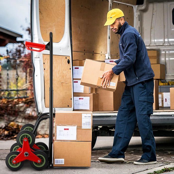 Carrello pieghevole a mano - Capacità di carico 200 kg, altezza regolabile 80-112 cm, carrello per il trasporto bagagli