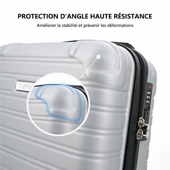 Maleta de cabina de 55×35×20 cm – Ligera, resistente a los golpes, con carcasa rígida de ABS, cerradura de combinación y 4 ruedas – Compatible con Ryanair – Gris